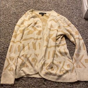 Tribal tan/gold cardigan sweater